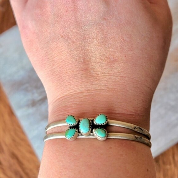 Langley Authentic Turquoise Cuff Bracelet - Picture 2 of 7